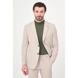 MCR Dokulu Slim Fit Mono Yaka Torba Cep Erkek Ceket - 54 - Bej