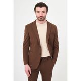 MCR Dokulu Slim Fit Mono Yaka Torba Cepli Erkek Ceket - 48 - Kahverengi