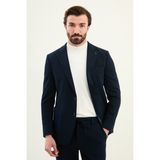 MCR Dokulu Slim Fit Mono Yaka Torca Cep Beli Lastikli Ipli Erkek Takım Elbise - Lacivert - 6 Drop - 56