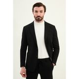 MCR Dokulu Slim Fit Mono Yaka Torca Cep Beli Lastikli Ipli Erkek Takım Elbise - Siyah - 6 Drop - 52