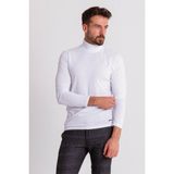 MCR Düz Beyaz Renk Slim Fit Uzun Kollu Tam Balıkçı Yaka Erkek Penye - 2XL
