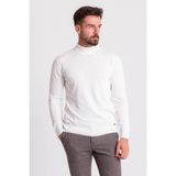 MCR Düz Ekru Rengi Slim Fit Erkek Yarım Balıkçı Yaka Kazak - XL