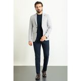 MCR Düz Gri Renk Slim Fit Mono Yaka Erkek Ceket - 56