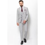 MCR Düz Gri Slim Fit Mono Yaka Klasik Erkek Takım Elbise - 56 - 6 Drop