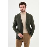 MCR Düz Haki Slim Fit Torba Cep Mono Yaka Punto Dikiş Erkek Ceket - 50