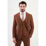 MCR Düz Kiremit Rengi Slim Fit Mono Yaka Klasik Erkek Takım Elbise - 54 - 6 Drop