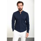Mcr Düz Lacivert Slim Fit Hakim Yaka Uzun Kollu Erkek Gömlek 37901.24Y
