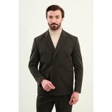MCR Düz Oversize Mono Yaka Kruvaze Erkek Takım Elbise - Haki - 6 Drop - 54