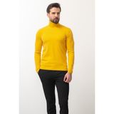 MCR Düz Sarı Slim Fit Tam Balıkçı Yaka Yün Erkek Triko Kazak - 2XL