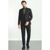 MCR Düz Siyah Renk Pileli Pantolon Slim Fit Erkek Takım Elbise - 52 - 6 Drop
