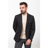 MCR Düz Siyah Slim Fit Mono Yaka Torba Cep Erkek Ceket - 50