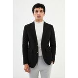 MCR Düz Siyah Slim Fit Torba Cep Mono Yaka Punto Dikiş Erkek Ceket - 46