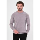 MCR Düz Slim Fit Bisiklet Yaka Şönil Erkek Triko Kazak - Gri
