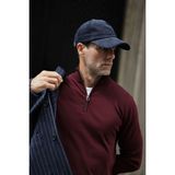 MCR Düz Slim Fit Dik Yaka Fermuarlı Pamuk Erkek Triko Kazak - Bordo - 2XL