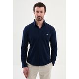 MCR Düz Slim Fit Fermuarlı Uzun Kollu Erkek Gömlek - Lacivert