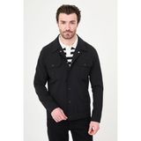 MCR Düz Slim Fit Gömlek Yaka Çıtçıtlı Erkek Mont - Siyah - 56