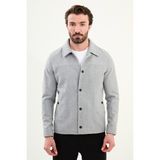 MCR Düz Slim Fit Gömlek Yaka Çıtçıtlı Yandan Cepli Erkek Mont - Gri - 52