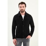 MCR Düz Slim Fit Gömlek Yaka Çıtçıtlı Yandan Cepli Erkek Mont - Siyah - 54