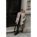 MCR Düz Slim Fit Gömlek Yaka Düğmeli Erkek Trençkot - Bej - 52