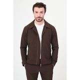 MCR Düz Slim Fit Gömlek Yaka Fermuarlı Erkek Mont Pantolon - Koyu Kahverengi - 56