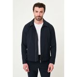 MCR Düz Slim Fit Gömlek Yaka Fermuarlı Erkek Mont Pantolon - Lacivert - 54