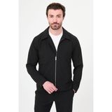 MCR Düz Slim Fit Gömlek Yaka Fermuarlı Erkek Mont Pantolon - Siyah - 52