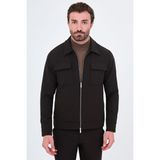 MCR Düz Slim Fit Gömlek Yaka Fermuarlı Yandan Cepli Pantolonu Ipli Erkek Mont Pantolon - Kahverengi - 58