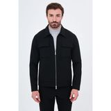 MCR Düz Slim Fit Gömlek Yaka Fermuarlı Yandan Cepli Pantolonu Ipli Erkek Mont Pantolon - Siyah - 48