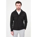MCR Düz Slim Fit Gömlek Yaka Gizli Düğme Erkek Mont - Siyah - 52