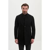 MCR Düz Slim Fit Hakim Yaka Erkek Kaşe Kaban - 58 - Siyah