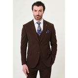 MCR Duz Slim Fit Klasik Erkek Takım Elbise - Açık Kahverengi - 6 Drop - 50
