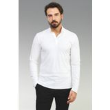 Mcr Düz Slim Fit Polo Yaka Uzun Kollu Erkek T-shirt Ekru - 36765.22k