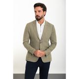 MCR Düz Slim Fit Torba Cep Mono Yaka Keten Erkek Ceket - 48 - Haki