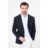 MCR Düz Slim Fit Torba Cepli Çıtçıtlı Erkek Ceket - 56 - Lacivert
