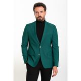 MCR Düz Yeşil Slim Fit Geniş Yaka Yün Erkek Ceket - 48