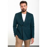 MCR Düz Zümrüt Rengi Slim Fit Mono Yaka Kruvaze Erkek Ceket - 48