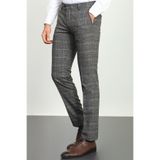 Mcr Ekoseli Slim Fit Klasik Yün Erkek Pantolon Siyah-Bej - 38111.22K