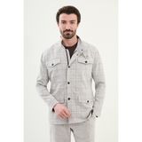 MCR Kaban Bej Hakim Yaka Orta Kalınlık Kaşe Malzemeden Erkek Slim Fit Ürün - 50