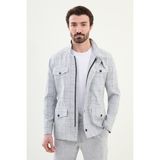 MCR Kaban Hakim Yaka Lacivert Kaşe Orta Kalınlık Erkek Slim Fit Özellikli - 46