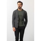 MCR Kareli Antrasit Rengi Torba Cep Slim Fit Erkek Triko Ceket