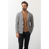 MCR Kareli Gri Renk Torba Cep Slim Fit Erkek Triko Ceket - Açık Gri