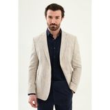 MCR Kareli Slim Fit Mono Yaka Torba Cep Erkek Ceket - 48 - Lacivert