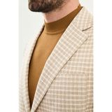 MCR Kareli Slim Fit Mono Yaka Torba Cep Erkek Ceket - 52 - Bej