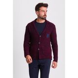 MCR Kırçıllı Bordo Slim Fit Yün Erkek Triko Ceket - 2XL