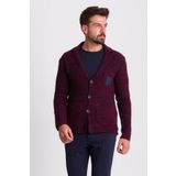 Mcr Kırçıllı Bordo Slim Fit Yün Erkek Triko Ceket 32214.17K
