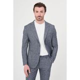 MCR Kırçıllı Slim Fit Mono Yaka Pantolonu Ipli Keten Erkek Takım Elbise - Lacivert - 6 Drop - 50