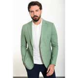 MCR Kırçıllı Yeşil Slim Fit Torba Cep Mono Yaka Keten Erkek Ceket - 48