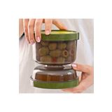 Mcreative 02 1391 Kum Saati Süzgeçli Zeytinlik - Zeytin Turşu Saklama Kabı Şeffaf