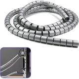 Mcreative 1 mt x 16 mm Spiral Boru Kablo Kanalı Kablo Fiş Düzenleyici Toplayıcı Kordon Kablo Tutucu Gri (1 Adet)