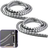 Mcreative 1 mt x 16 mm Spiral Boru Kablo Kanalı Kablo Fiş Düzenleyici Toplayıcı Kordon Kablo Tutucu Gri (2 Adet)